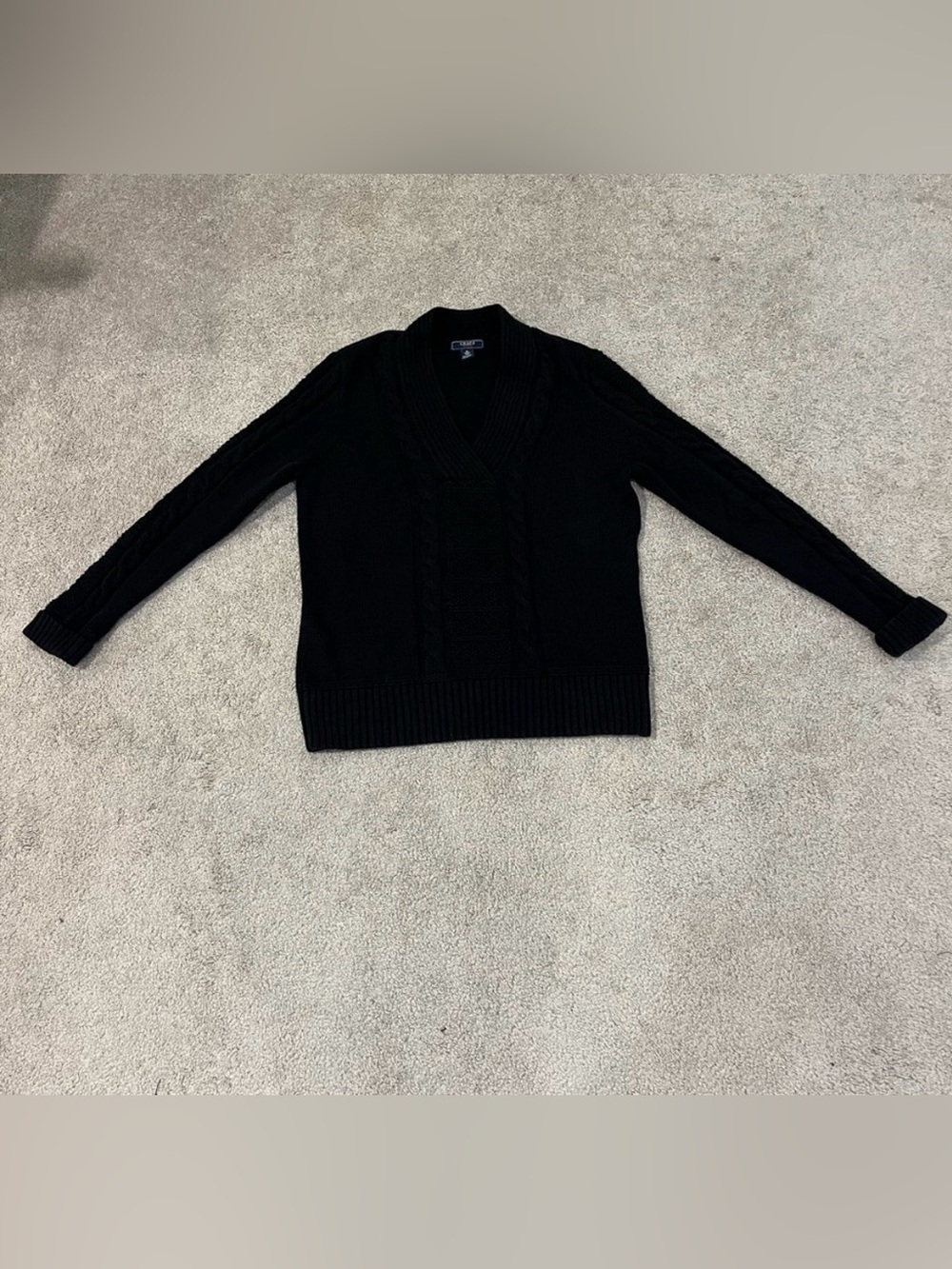 Chaps V-Neck Cable Knit Sweater